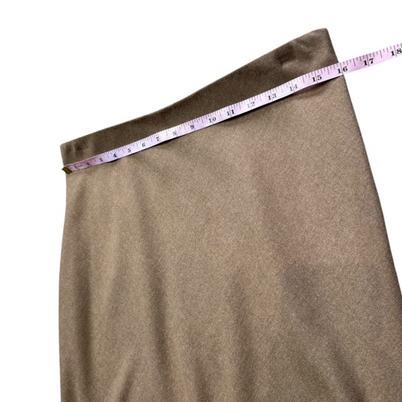 Vince Brushed Flannel Side Slit Slip Skirt in Tan size 10 - Picture 10 of 13